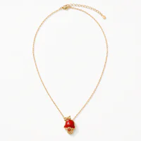 Copper Plated Red Snake Zodiac Pendant Necklace