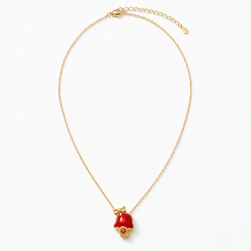 Copper Plated Red Snake Zodiac Pendant Necklace - image 1
