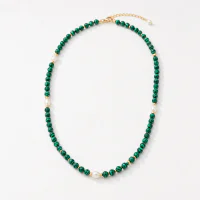 Natural Malachite Beaded Chinese Retro Necklace