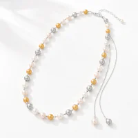 Colorful Beaded Pearl Chain Necklace