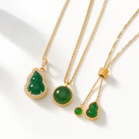 Gold Plated Agate Calabash Pendant Necklace