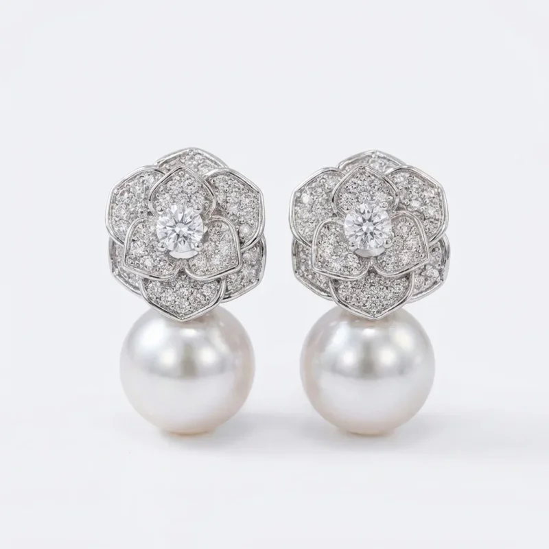 Manta Rose Pearl Stud Earrings - 1