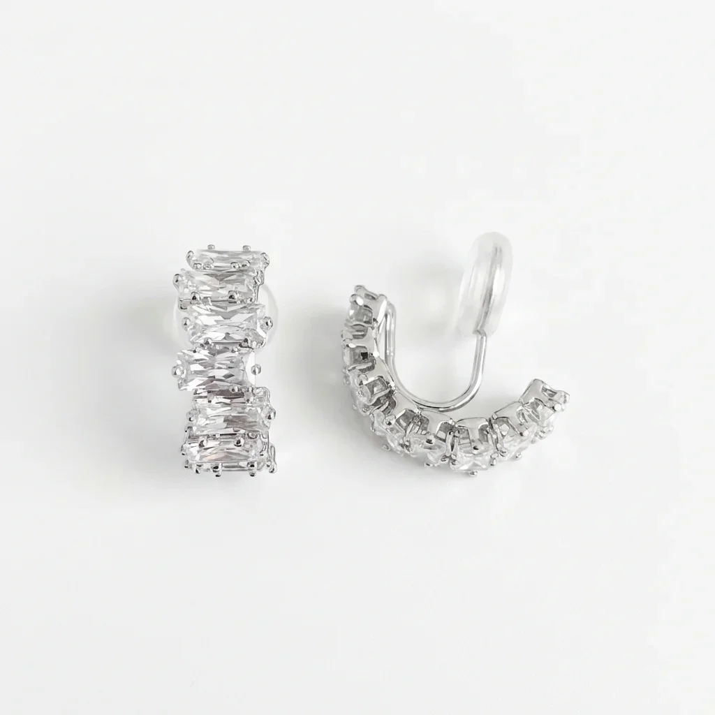 925 Silver Zircon Geometric Mosquito Coil Ear Clips