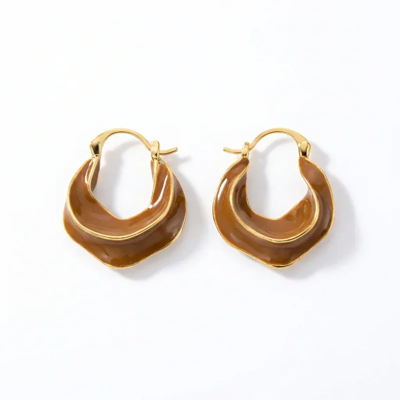 Maillard Enamel U-shaped Hong Kong Style Earrings - 1