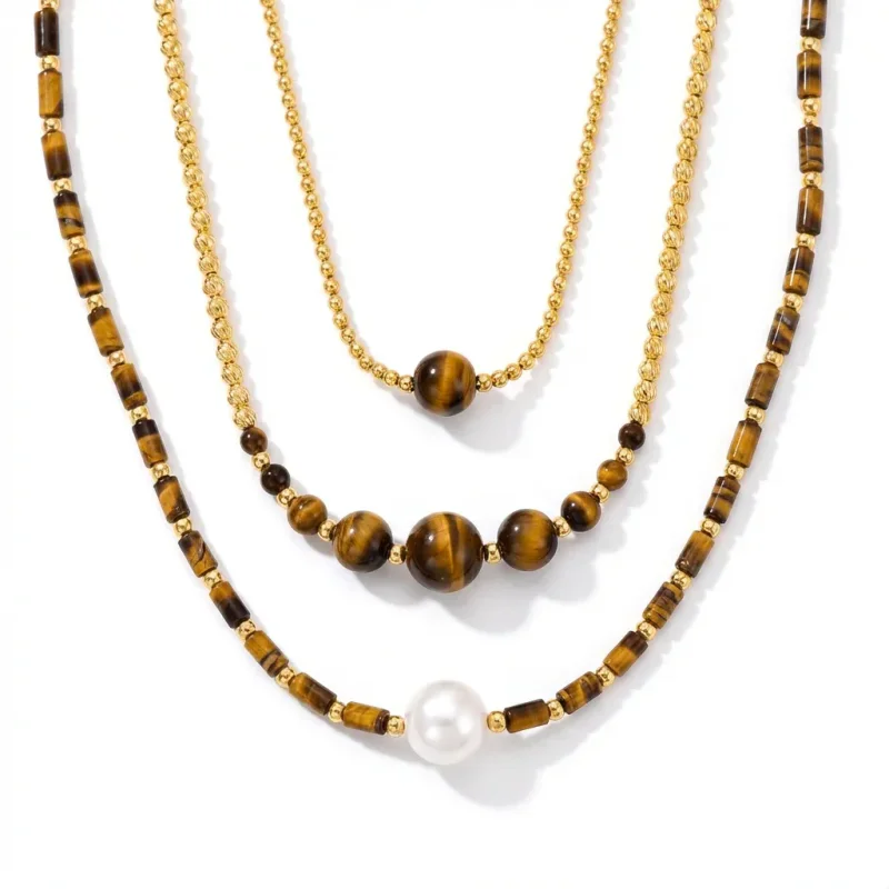 Vintage Natural Tigereye Waterdrop Necklace - 1