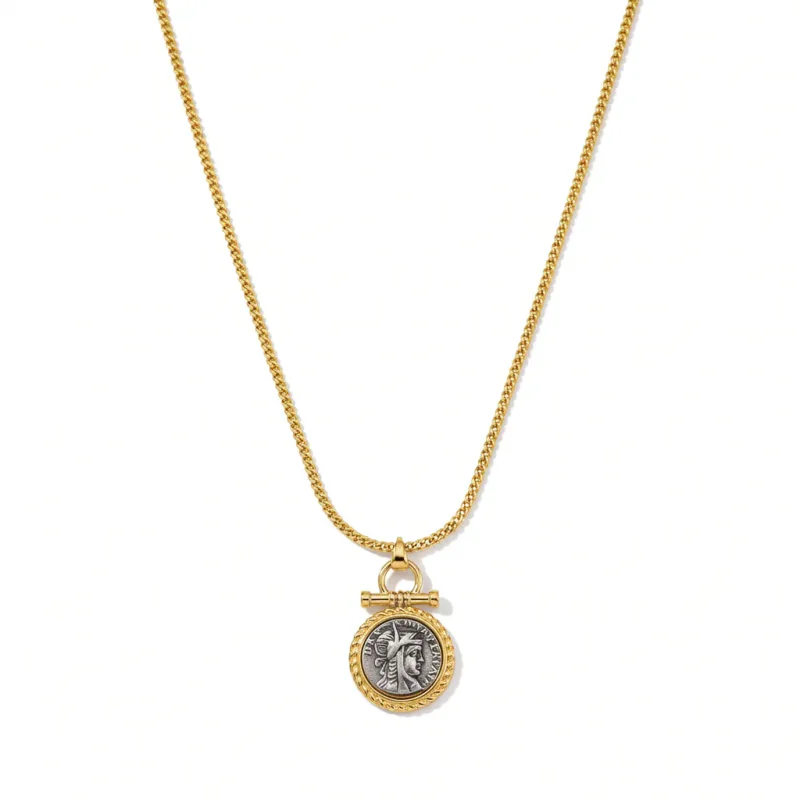 Roman Coin Pendant Necklace - 1