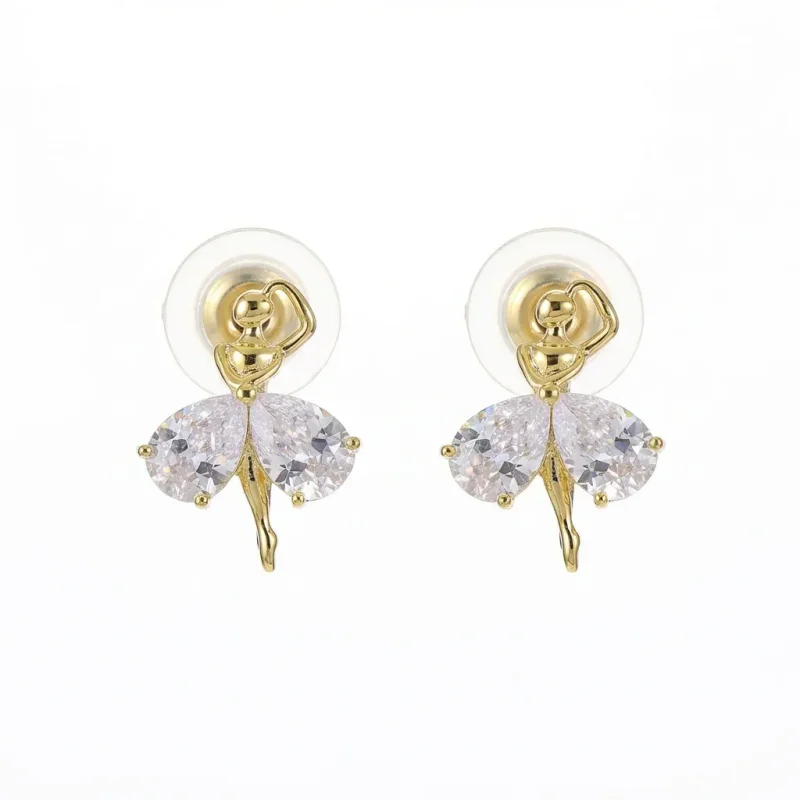 Zircon Ballet Girl Non-Pierced Ear Clip - 1