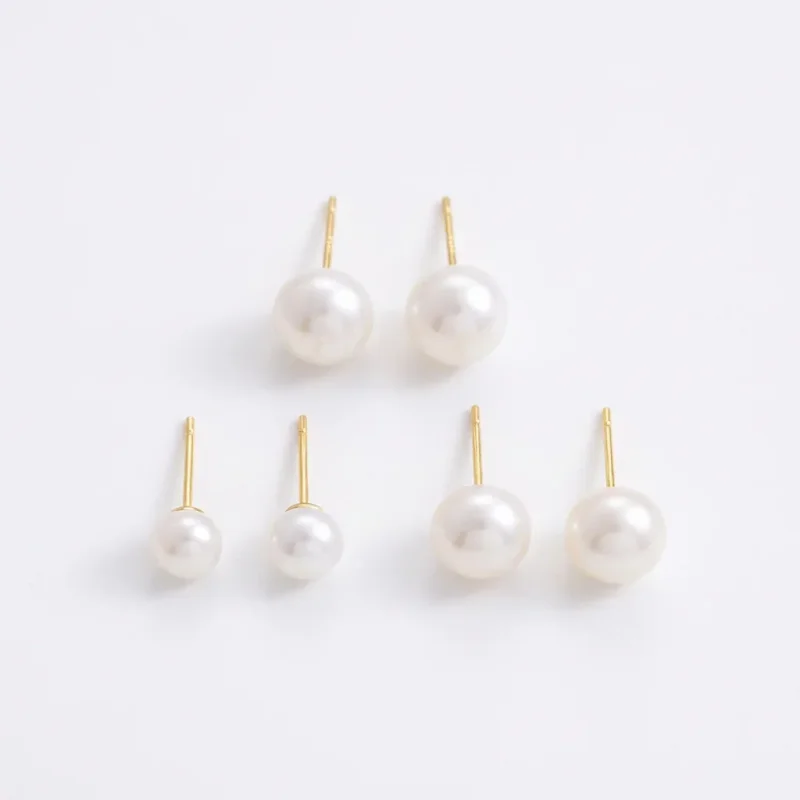 6mm Natural Freshwater Pearl S925 Sterling Silver Ear Studs - 1