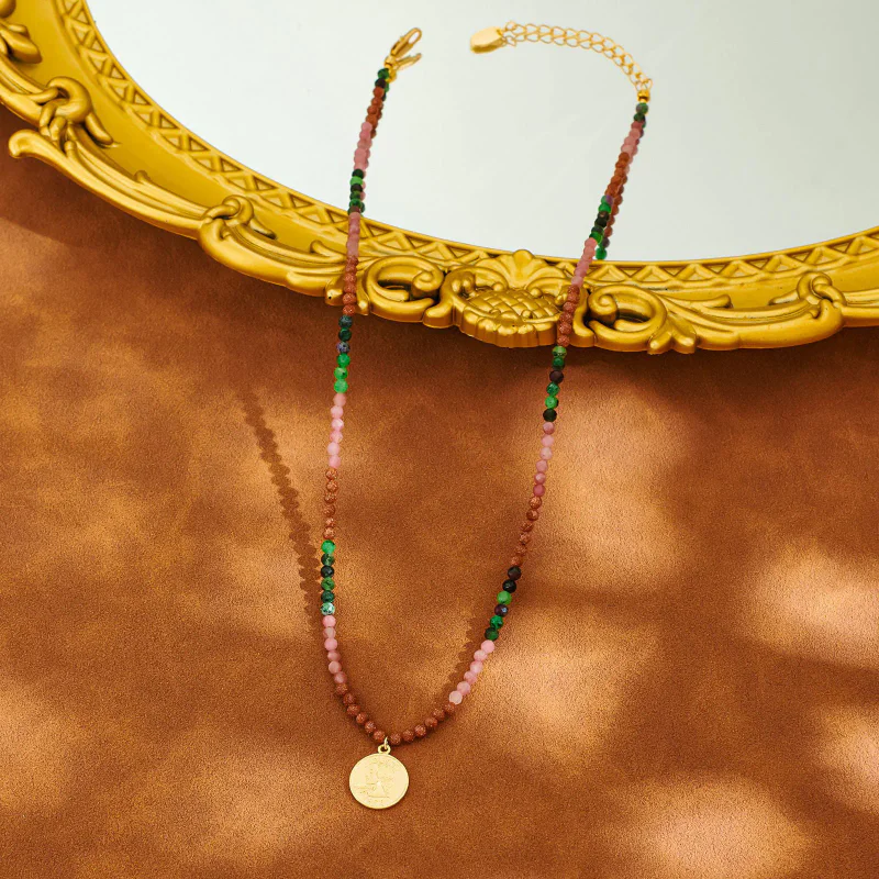 Colorful Pearl Gem Clavicle Chain - 1