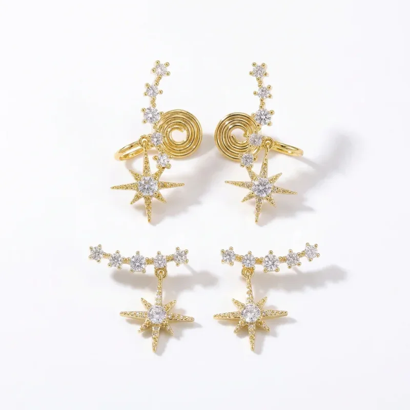 Women's Star Zircon Non-Pierced Ear Clips Wholesale - 1