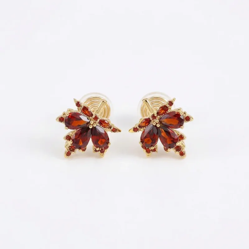 Copper Zircon Red Maple Leaf - 1
