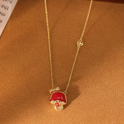 Copper Plated Red Snake Zodiac Pendant Necklace